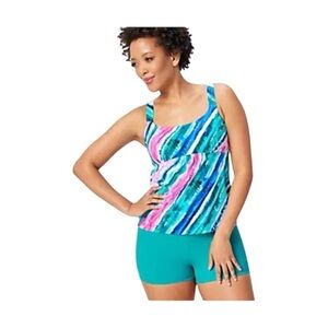 Kim Gravel Swimsuits For All Tankini in Rainbow Stripe